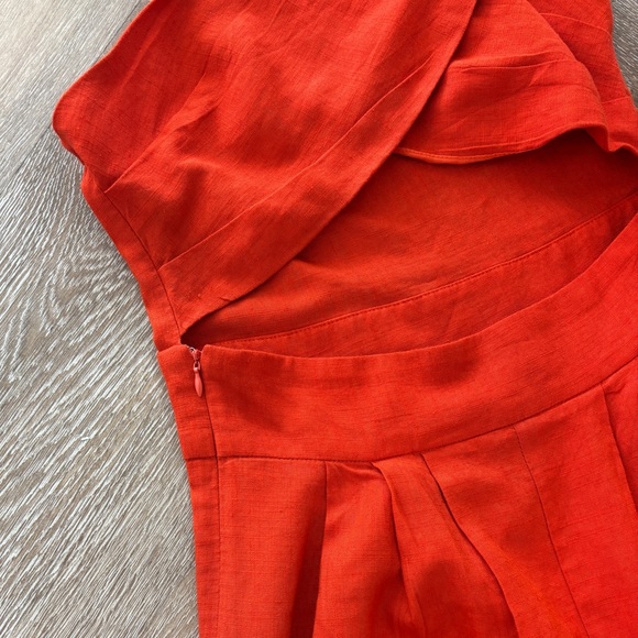 SHEIN VCAY Cross Halter Solid Orange Jumpsuit Size M - Picture 8 of 9